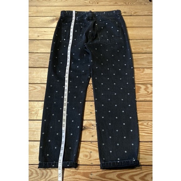 Current Elliot Polka Dot Slim Straight Leg Jeans Size 28 Women’s Black - Picture 5 of 8